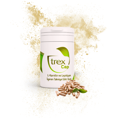 Flacon de gélules brûle-graisse Trex Tea avec silhouette affinée dessinée